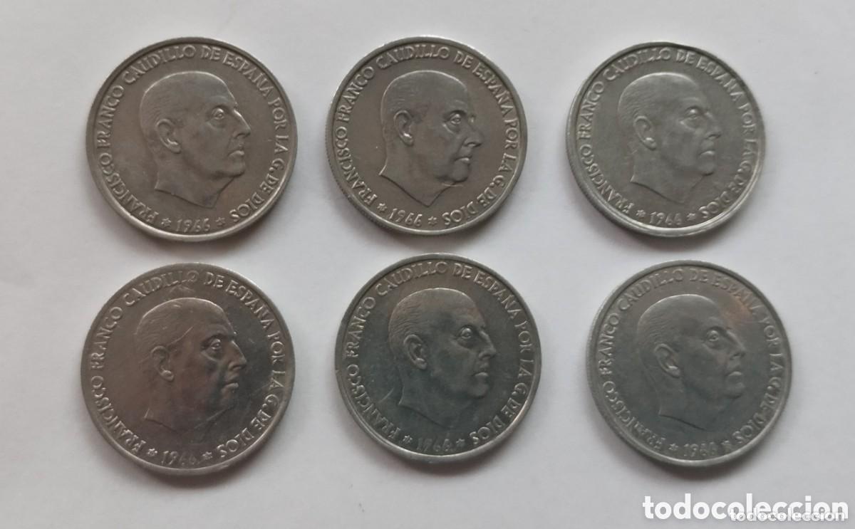 Monedas Franco: LOTE DE SEIS MONEDAS DE FRANCO 50 C&Eacute;NTIMOS 1966 ESTRELLAS 67-68-69-71-72-73