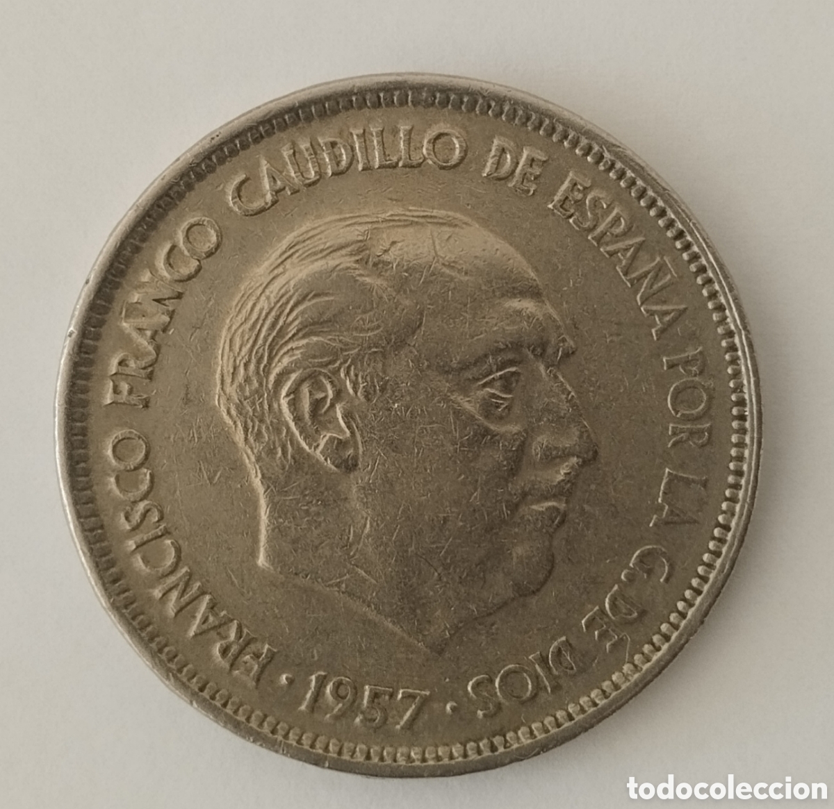 M&uuml;nzen unter Franco: MONEDA DE 25 PESETAS FRANCO 1957 ESTRELLA 61 SE LEEN TODAS LAS LEYENDAS (FOTO)