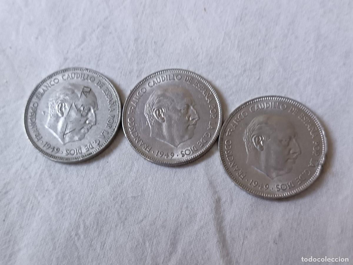 Monedas Franco: Franco, Lote de 3 monedas de 5 pesetas, *49 y *50 (lote 2)