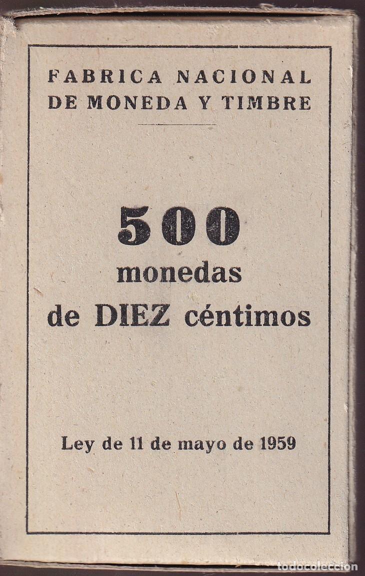 Monete Franco: CAJA ORIGINAL CON 500 MONEDAS DE 10 CENTIMOS DEL A&Ntilde;O 1959 SIN CIRCULAR FNMT.