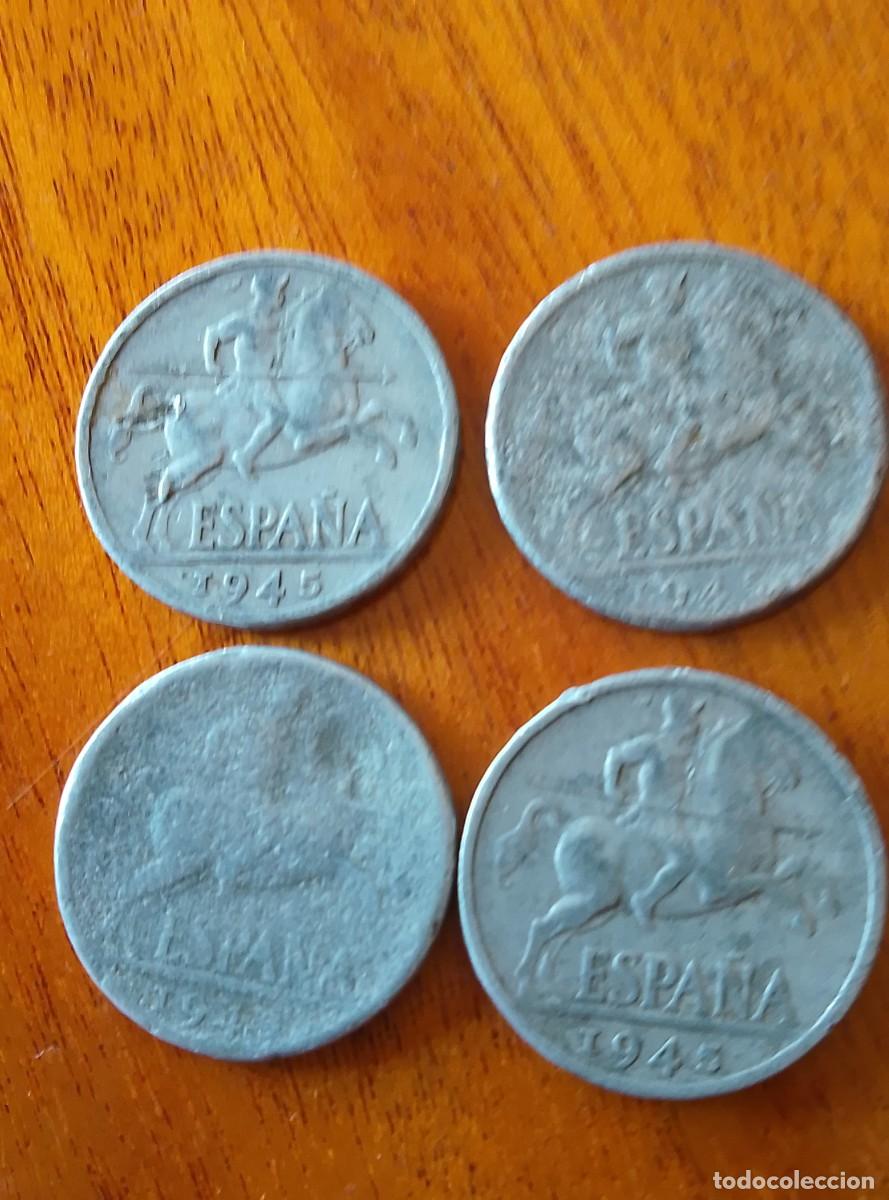 Monedas Franco: 10 c&eacute;ntimos 1945. 4 monedas - Foto 1