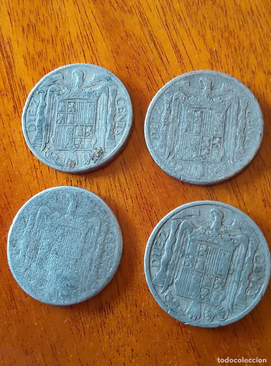Monedas Franco: 10 c&eacute;ntimos 1945. 4 monedas - Foto 2
