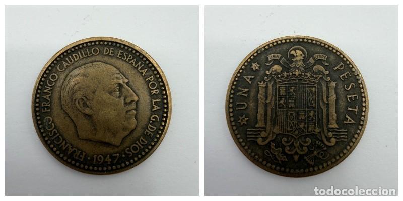 Monedas Franco: MONEDA. ESPA&Ntilde;A. FRANCISCO FRANCO. 1 PESETA. 1947. ESTRELLAS LEGIBLES *19-52*. VER