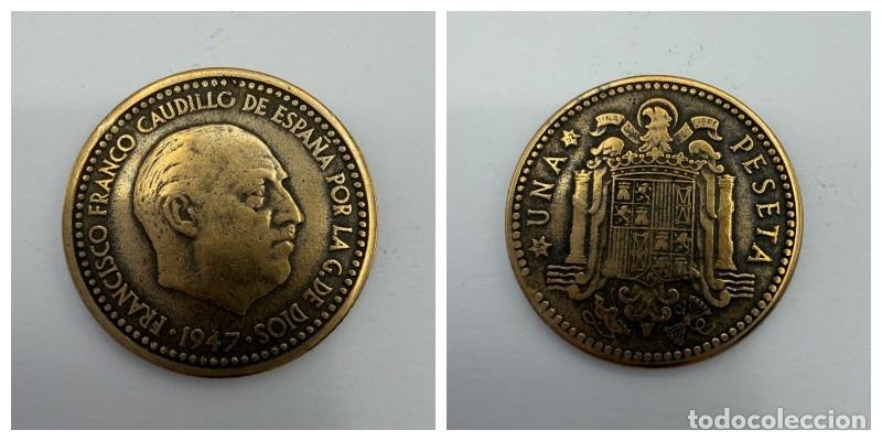 Monedas Franco: MONEDA. ESPA&Ntilde;A. FRANCISCO FRANCO. 1 PESETA. 1947. ESTRELLAS LEGIBLES *19-52*. VER