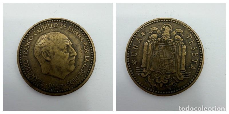 Monedas Franco: MONEDA. ESPA&Ntilde;A. FRANCISCO FRANCO. 1 PESETA. 1947. ESTRELLAS LEGIBLES *19-52*. VER