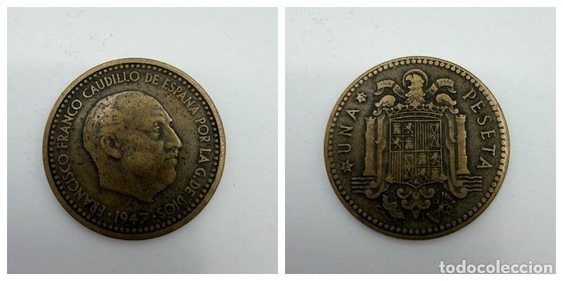 Monedas Franco: MONEDA. ESPA&Ntilde;A. FRANCISCO FRANCO. 1 PESETA. 1947. ESTRELLAS LEGIBLES *19-52*. VER