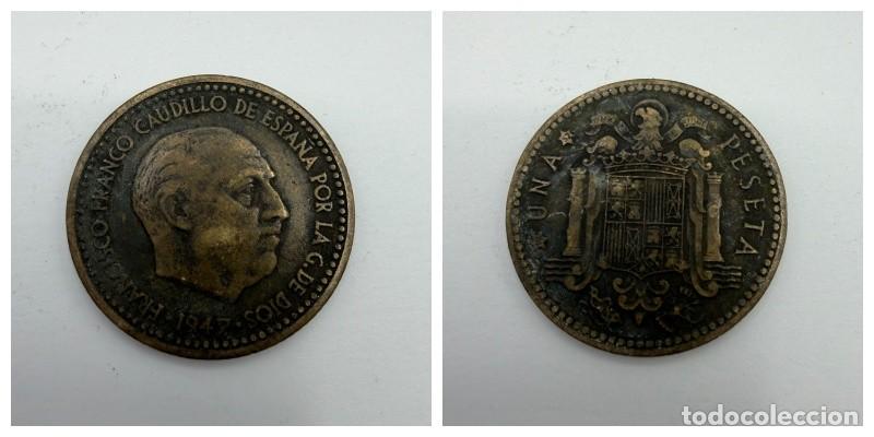 Monedas Franco: MONEDA. ESPA&Ntilde;A. FRANCISCO FRANCO. 1 PESETA. 1947. ESTRELLAS LEGIBLES *19-52*. VER