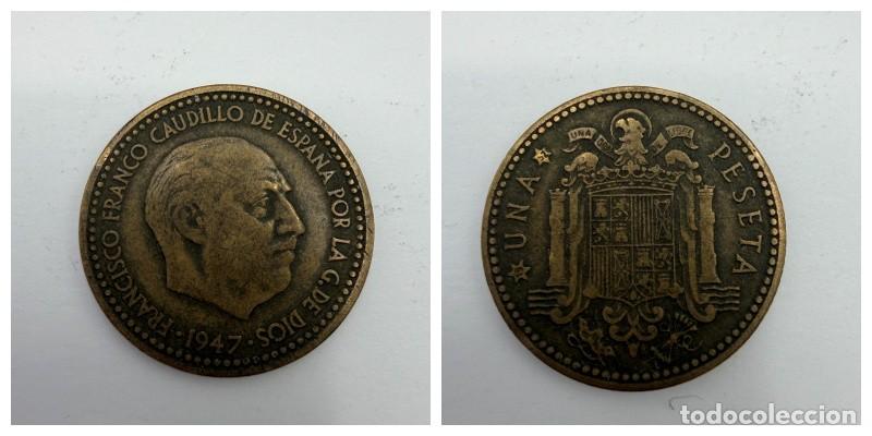 Monedas Franco: MONEDA. ESPA&Ntilde;A. FRANCISCO FRANCO. 1 PESETA. 1947. ESTRELLAS LEGIBLES *19-52*. VER