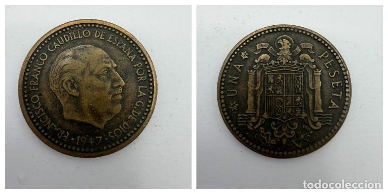 Monedas Franco: MONEDA. ESPA&Ntilde;A. FRANCISCO FRANCO. 1 PESETA. 1947. ESTRELLAS LEGIBLES *19-52*. VER