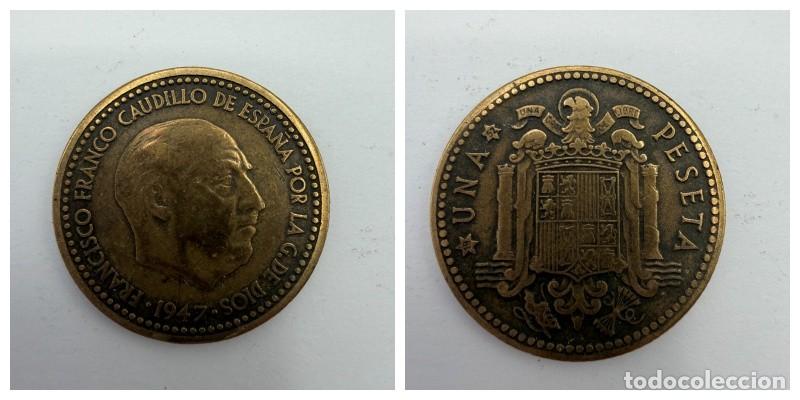 Monedas Franco: MONEDA. ESPA&Ntilde;A. FRANCISCO FRANCO. 1 PESETA. 1947. ESTRELLAS LEGIBLES *19-52*. VER