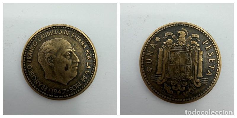 Monedas Franco: MONEDA. ESPA&Ntilde;A. FRANCISCO FRANCO. 1 PESETA. 1947. ESTRELLAS LEGIBLES *19-52*. VER
