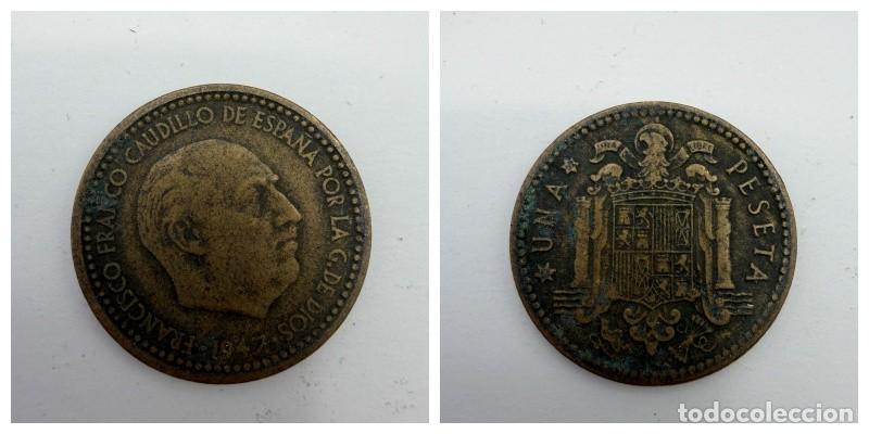 Monedas Franco: MONEDA. ESPA&Ntilde;A. FRANCISCO FRANCO. 1 PESETA. 1947. ESTRELLAS LEGIBLES *19-52*. VER