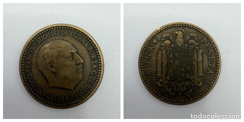 Monedas Franco: MONEDA. ESPA&Ntilde;A. FRANCISCO FRANCO. 1 PESETA. 1947. ESTRELLAS LEGIBLES *19-52*. VER