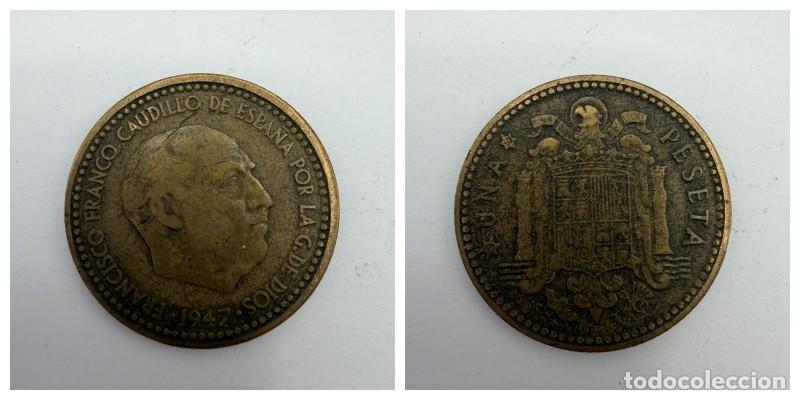 Monedas Franco: MONEDA. ESPA&Ntilde;A. FRANCISCO FRANCO. 1 PESETA. 1947. ESTRELLAS LEGIBLES *19-52*. VER