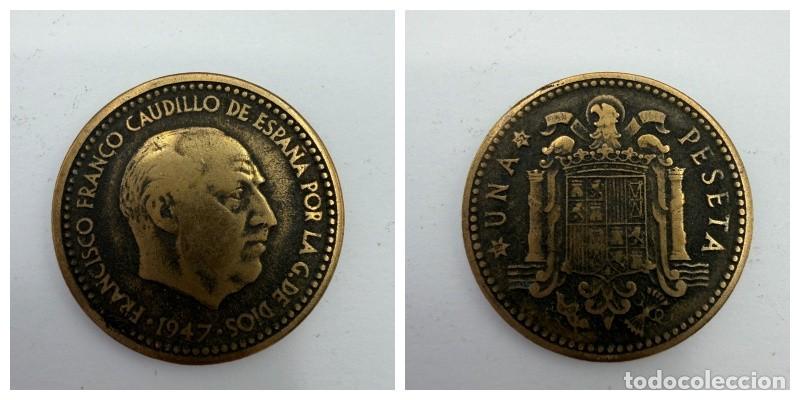 Monedas Franco: MONEDA. ESPA&Ntilde;A. FRANCISCO FRANCO. 1 PESETA. 1947. ESTRELLAS LEGIBLES *19-52*. VER