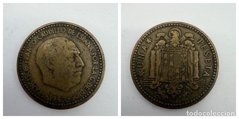 Monedas Franco: MONEDA. ESPA&Ntilde;A. FRANCISCO FRANCO. 1 PESETA. 1947. ESTRELLAS LEGIBLES *19-52*. VER
