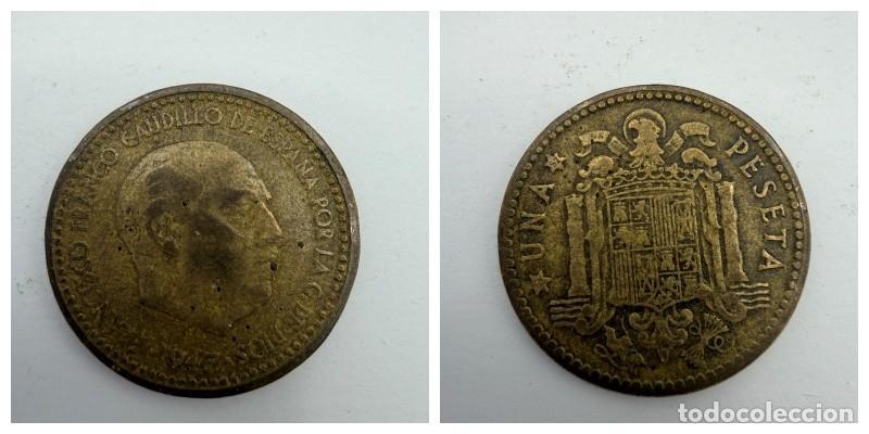 Monedas Franco: MONEDA. ESPA&Ntilde;A. FRANCISCO FRANCO. 1 PESETA. 1947. ESTRELLAS LEGIBLES *19-52*. VER