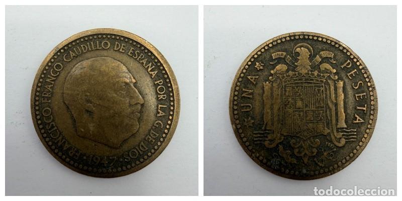 Monedas Franco: MONEDA. ESPA&Ntilde;A. FRANCISCO FRANCO. 1 PESETA. 1947. ESTRELLAS LEGIBLES *19-52*. VER