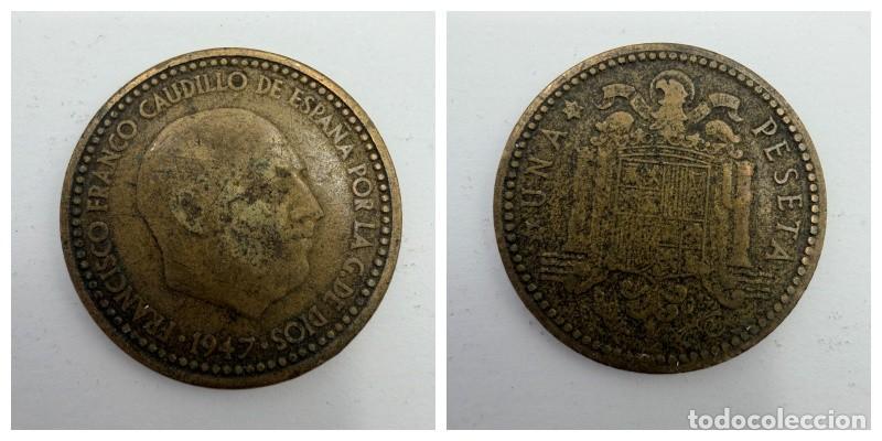 Monedas Franco: MONEDA. ESPA&Ntilde;A. FRANCISCO FRANCO. 1 PESETA. 1947. ESTRELLAS LEGIBLES *19-52*. VER