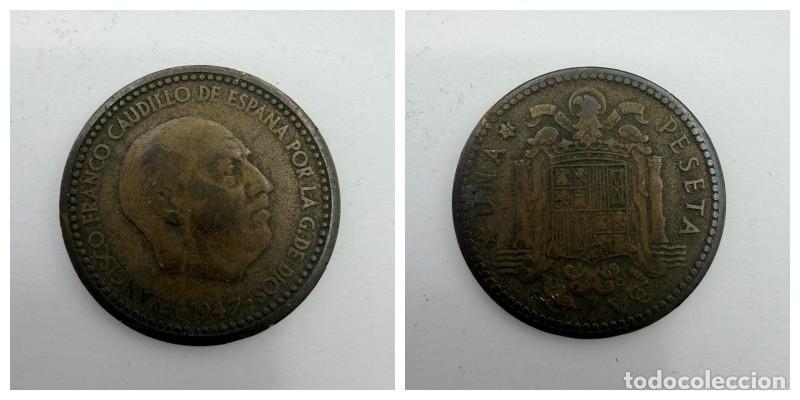 Monedas Franco: MONEDA. ESPA&Ntilde;A. FRANCISCO FRANCO. 1 PESETA. 1947. ESTRELLAS LEGIBLES *19-52*. VER