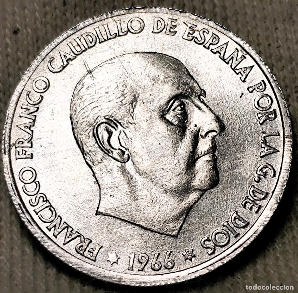 Moedas Franco: Espa&ntilde;a &ndash; 50 C&eacute;ntimos 1966 (xx&ndash;68) &ndash; Variante primera estrella anep&iacute;grafe Lote 2213