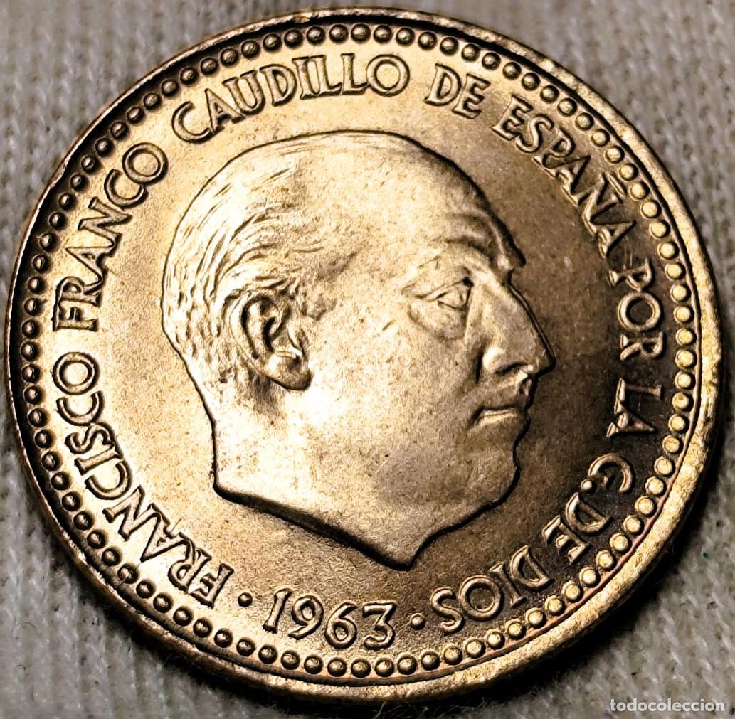 Moedas Franco: Moneda de 1 Peseta. Estado Espa&ntilde;ol (Franco)Variante: Doble Nariz en el busto. Lote 2215