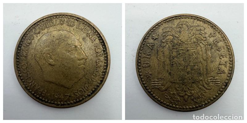 Monedas Franco: MONEDA. ESPA&Ntilde;A. FRANCISCO FRANCO. 1 PESETA. 1947. ESTRELLAS LEGIBLES *19-52*. VER