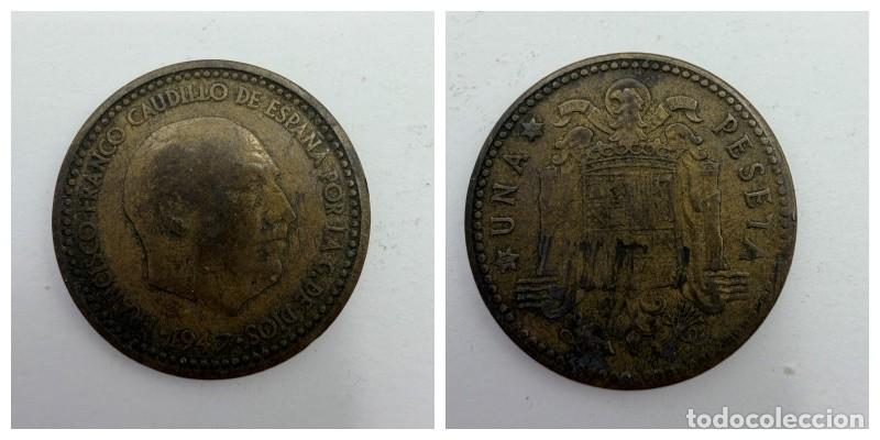 Monedas Franco: MONEDA. ESPA&Ntilde;A. FRANCISCO FRANCO. 1 PESETA. 1947. ESTRELLAS LEGIBLES *19-52*. VER