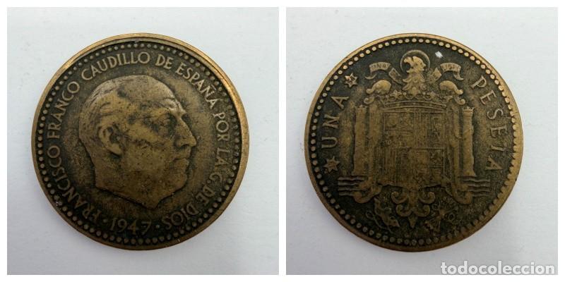Monedas Franco: MONEDA. ESPA&Ntilde;A. FRANCISCO FRANCO. 1 PESETA. 1947. ESTRELLAS LEGIBLES *19-52*. VER