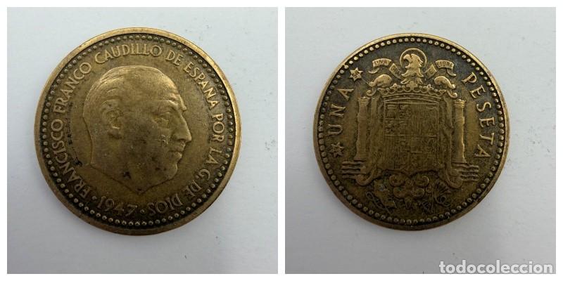 Monedas Franco: MONEDA. ESPA&Ntilde;A. FRANCISCO FRANCO. 1 PESETA. 1947. ESTRELLAS LEGIBLES *19-52*. VER
