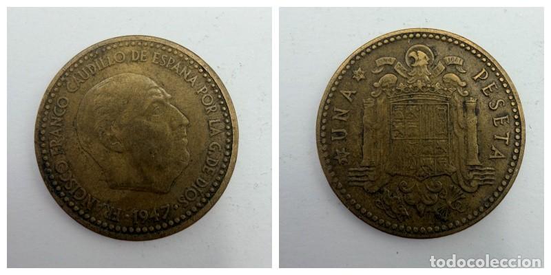 Monedas Franco: MONEDA. ESPA&Ntilde;A. FRANCISCO FRANCO. 1 PESETA. 1947. ESTRELLAS LEGIBLES *19-52*. VER
