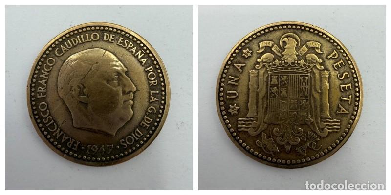Monedas Franco: MONEDA. ESPA&Ntilde;A. FRANCISCO FRANCO. 1 PESETA. 1947. ESTRELLAS LEGIBLES *19-52*. VER