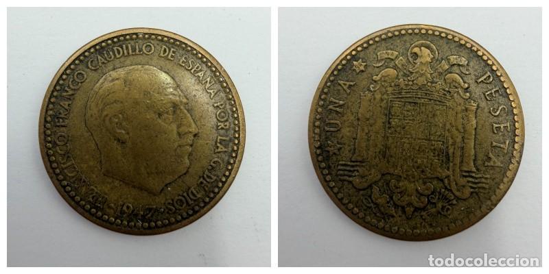 Monedas Franco: MONEDA. ESPA&Ntilde;A. FRANCISCO FRANCO. 1 PESETA. 1947. ESTRELLAS LEGIBLES *19-52*. VER
