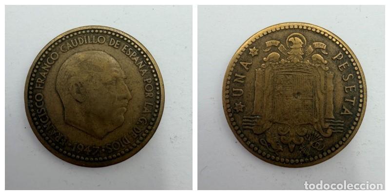 Monedas Franco: MONEDA. ESPA&Ntilde;A. FRANCISCO FRANCO. 1 PESETA. 1947. ESTRELLAS LEGIBLES *19-52*. VER