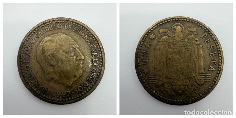 Monedas Franco: MONEDA. ESPA&Ntilde;A. FRANCISCO FRANCO. 1 PESETA. 1947. ESTRELLAS LEGIBLES *19-52*. VER