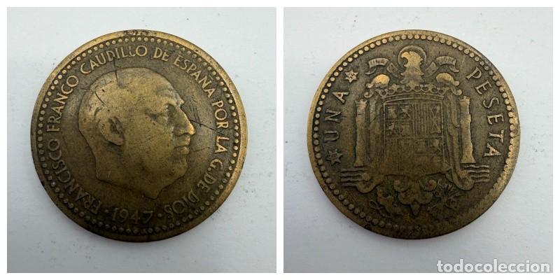 Monedas Franco: MONEDA. ESPA&Ntilde;A. FRANCISCO FRANCO. 1 PESETA. 1947. ESTRELLAS LEGIBLES *19-52*. VER