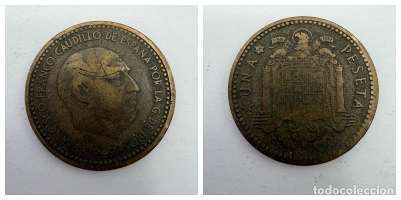 Monedas Franco: MONEDA. ESPA&Ntilde;A. FRANCISCO FRANCO. 1 PESETA. 1947. ESTRELLAS LEGIBLES *19-52*. VER