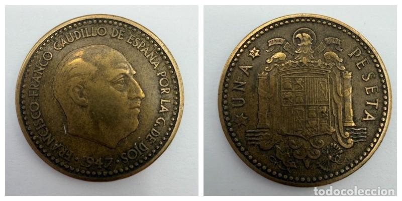 Monedas Franco: MONEDA. ESPA&Ntilde;A. FRANCISCO FRANCO. 1 PESETA. 1947. ESTRELLAS LEGIBLES *19-52*. VER
