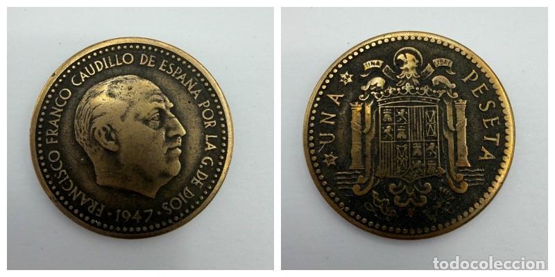 Monedas Franco: MONEDA. ESPA&Ntilde;A. FRANCISCO FRANCO. 1 PESETA. 1947. ESTRELLAS LEGIBLES *19-52*. VER