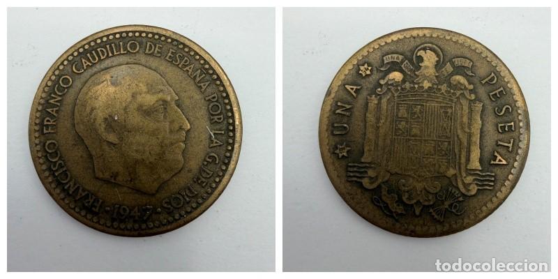 Monedas Franco: MONEDA. ESPA&Ntilde;A. FRANCISCO FRANCO. 1 PESETA. 1947. ESTRELLAS LEGIBLES *19-52*. VER