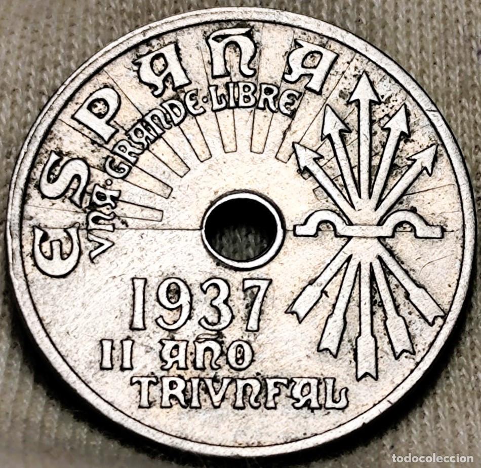 Franco Coins: Moneda de 25 C&eacute;ntimos. Espa&ntilde;a. A&ntilde;o: 1937. Periodo: Guerra Civil &ndash; Zona Nacional. Lote 2218