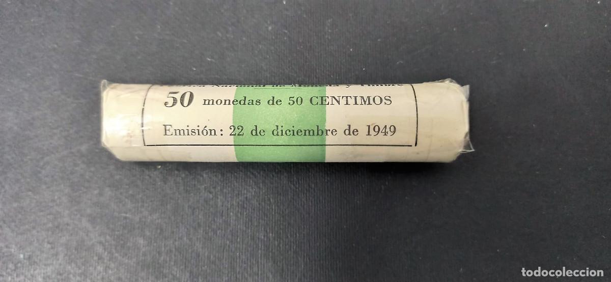 Monedas Franco: Espa&ntilde;a; Cartucho con 50 monedas de 50 C&eacute;ntimos del a&ntilde;o 1949*62 Sin Circular Lote 149