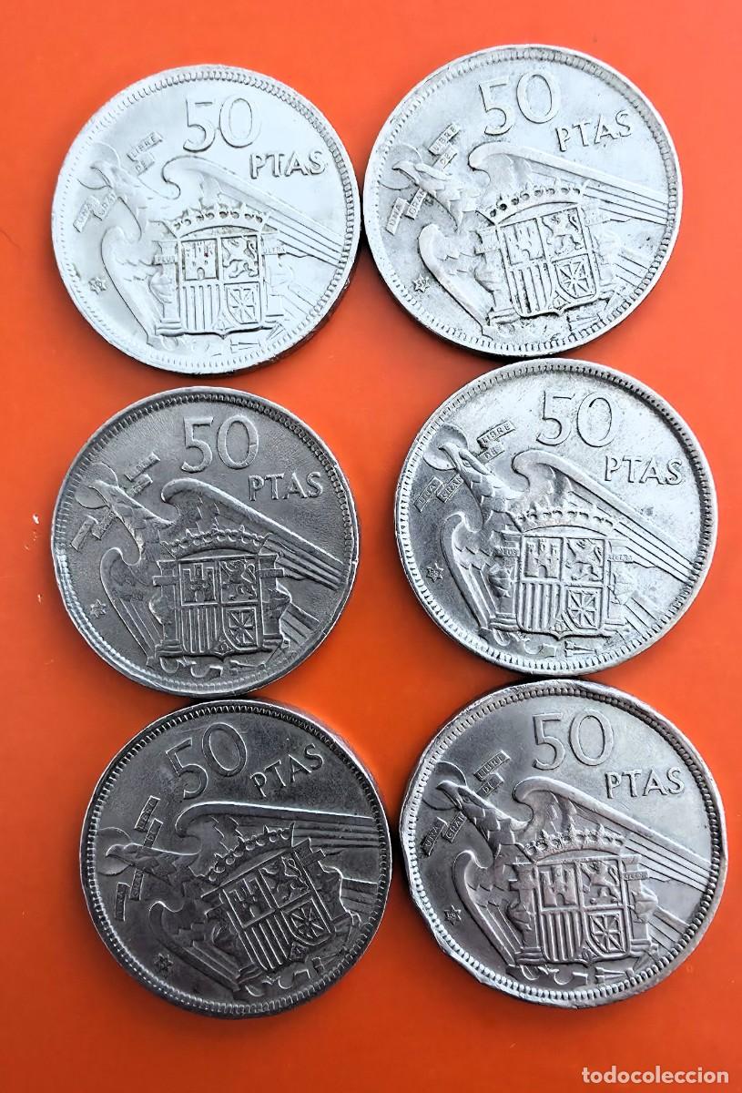 Monedas Franco: 6 MONEDAS DE 50 PESETAS 1957 FRANCISCO FRANCO