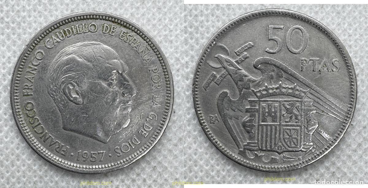 Monedas Franco: 5405 ESPA&Ntilde;A 1957 ESPA&Ntilde;A 50 PESETAS 1957 BA BARCELONA