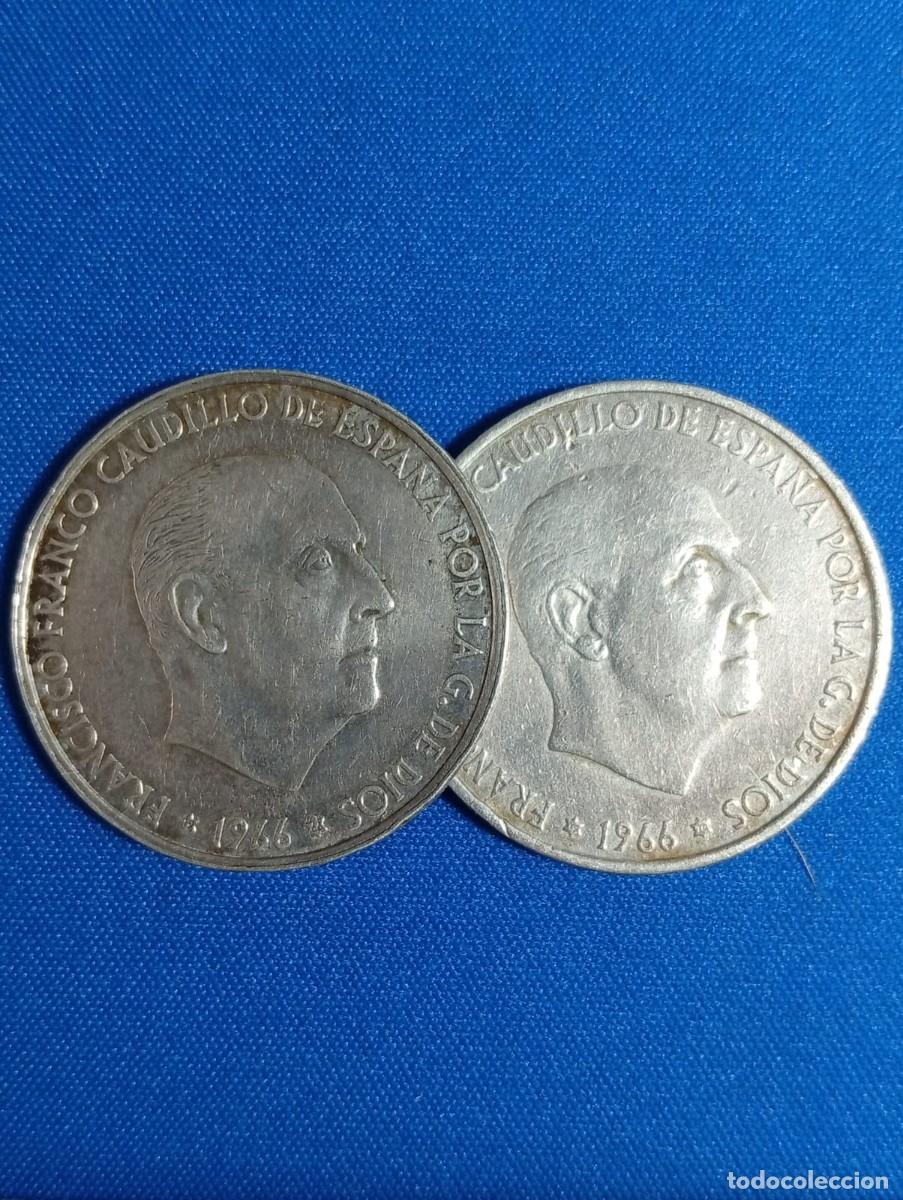 Monedas Franco: 2 monedas plata de 100 ptas Franco 1966 estr. 66 - 70