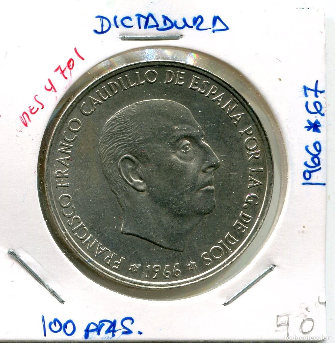 Monedas Franco: 100 PESETAS DICTADURA A&Ntilde;O 1966*67 ( MES4701 )