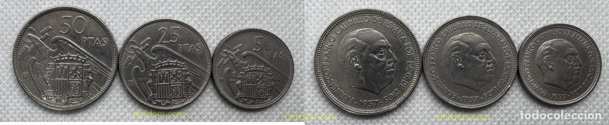 Monedas Franco: 5400 ESPA&Ntilde;A 1957 ESTADO ESPA&Ntilde;OL. SERIE COMPLETA 1957 BA BARCELONA.