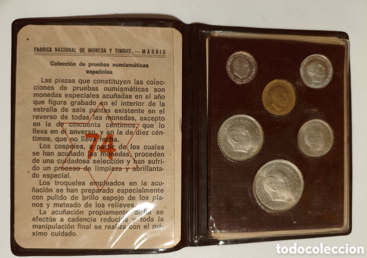Monedas Franco: &ldquo;Cartera oficial monedas 1957 estrella 74 FNMT