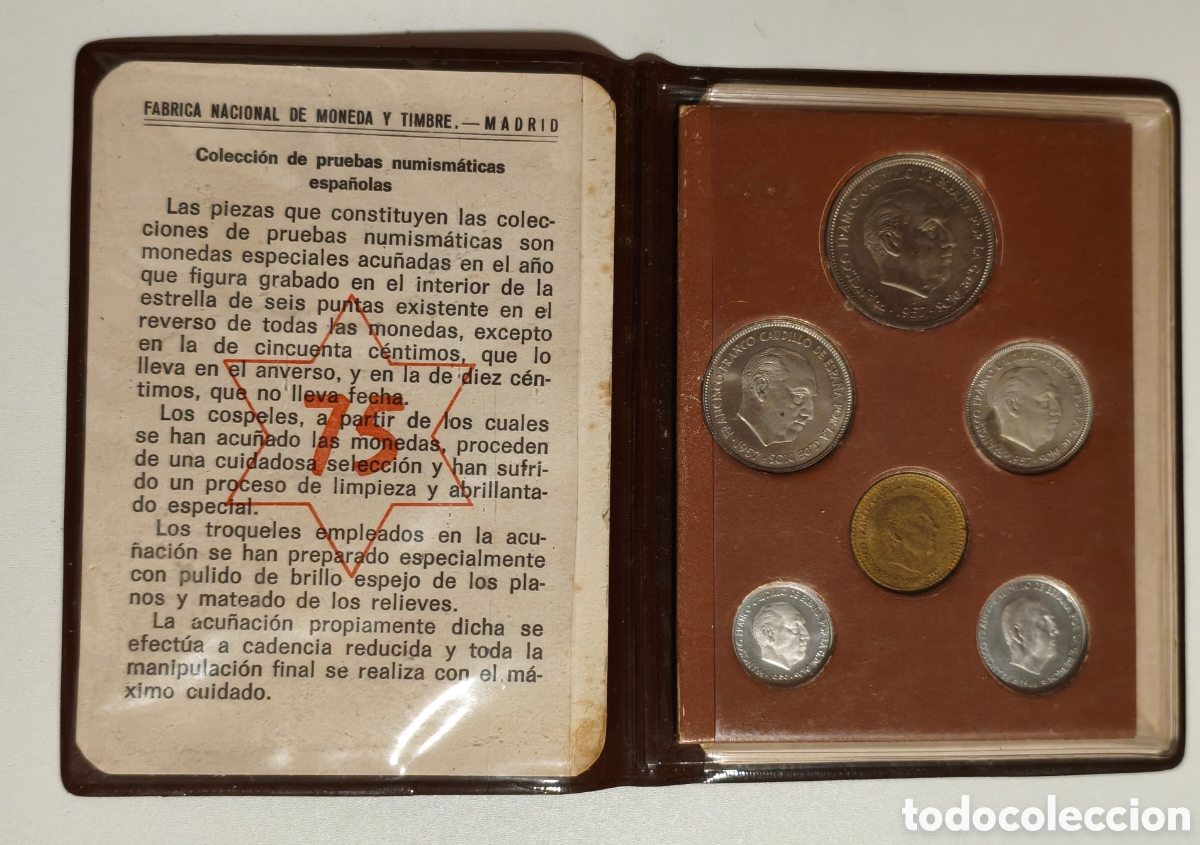 Monedas Franco: &ldquo;Cartera oficial monedas 1957 estrella 75 FNMT