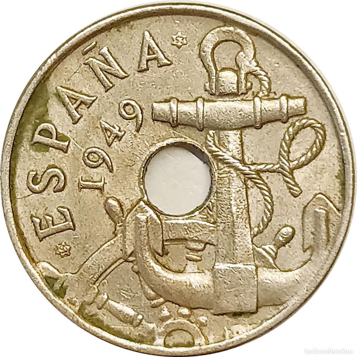 Monedas Franco: &Omega; Espa&ntilde;a. 50 c&eacute;ntimos de 1949 *53 (Dictadura de Franco). KM# 777. (555).